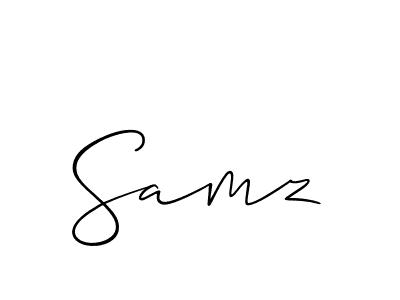 The best way (Allison_Script) to make a short signature is to pick only two or three words in your name. The name Samz include a total of six letters. For converting this name. Samz signature style 2 images and pictures png