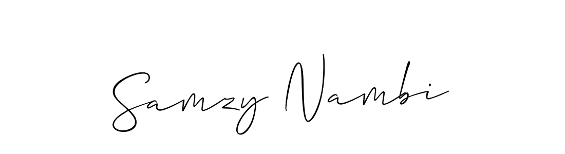 The best way (Allison_Script) to make a short signature is to pick only two or three words in your name. The name Samzy Nambi include a total of six letters. For converting this name. Samzy Nambi signature style 2 images and pictures png