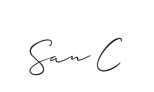 San C stylish signature style. Best Handwritten Sign (Allison_Script) for my name. Handwritten Signature Collection Ideas for my name San C. San C signature style 2 images and pictures png