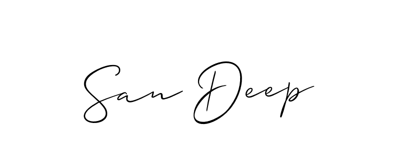 San Deep stylish signature style. Best Handwritten Sign (Allison_Script) for my name. Handwritten Signature Collection Ideas for my name San Deep. San Deep signature style 2 images and pictures png