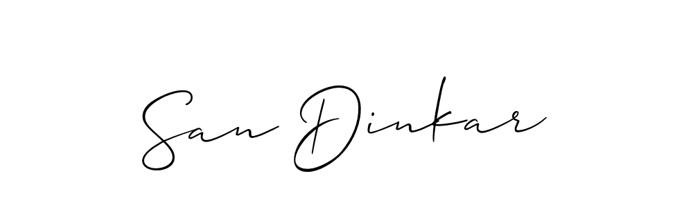 How to Draw San Dinkar signature style? Allison_Script is a latest design signature styles for name San Dinkar. San Dinkar signature style 2 images and pictures png