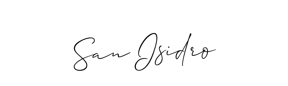 Create a beautiful signature design for name San Isidro. With this signature (Allison_Script) fonts, you can make a handwritten signature for free. San Isidro signature style 2 images and pictures png