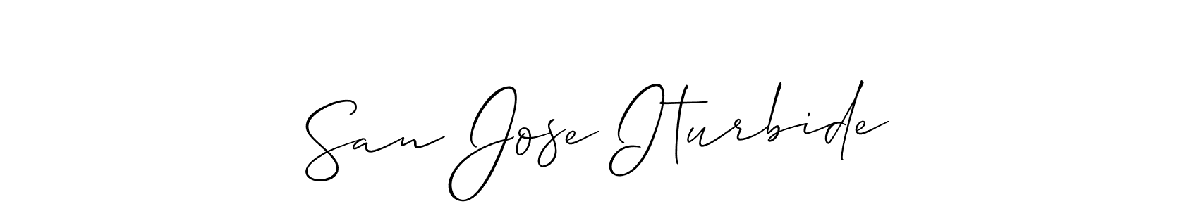 You should practise on your own different ways (Allison_Script) to write your name (San Jose Iturbide) in signature. don't let someone else do it for you. San Jose Iturbide signature style 2 images and pictures png