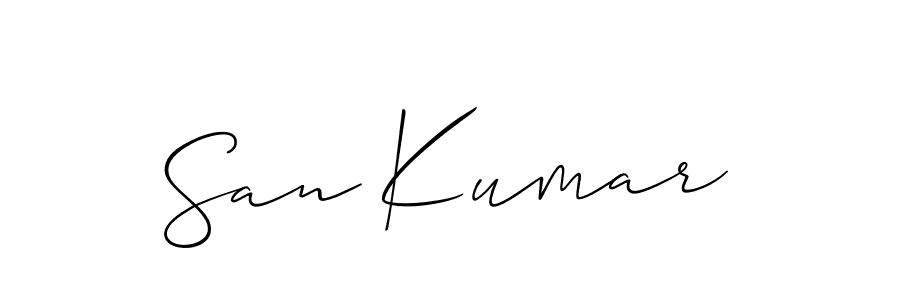 Create a beautiful signature design for name San Kumar. With this signature (Allison_Script) fonts, you can make a handwritten signature for free. San Kumar signature style 2 images and pictures png