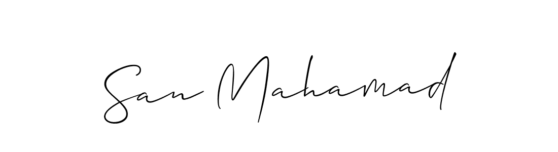 Create a beautiful signature design for name San Mahamad. With this signature (Allison_Script) fonts, you can make a handwritten signature for free. San Mahamad signature style 2 images and pictures png