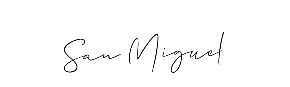 You should practise on your own different ways (Allison_Script) to write your name (San Miguel) in signature. don't let someone else do it for you. San Miguel signature style 2 images and pictures png