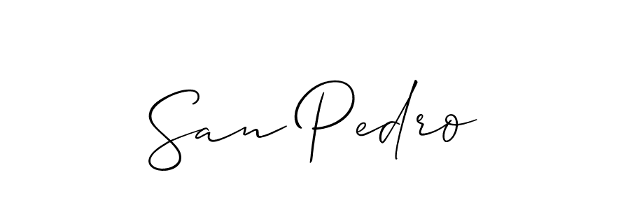 Also we have San Pedro name is the best signature style. Create professional handwritten signature collection using Allison_Script autograph style. San Pedro signature style 2 images and pictures png