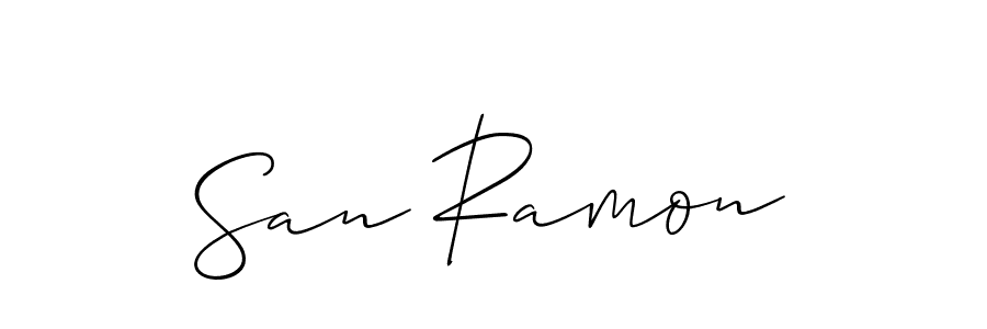 Allison_Script is a professional signature style that is perfect for those who want to add a touch of class to their signature. It is also a great choice for those who want to make their signature more unique. Get San Ramon name to fancy signature for free. San Ramon signature style 2 images and pictures png