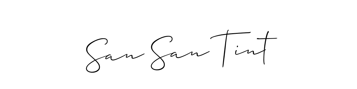 Create a beautiful signature design for name San San Tint. With this signature (Allison_Script) fonts, you can make a handwritten signature for free. San San Tint signature style 2 images and pictures png