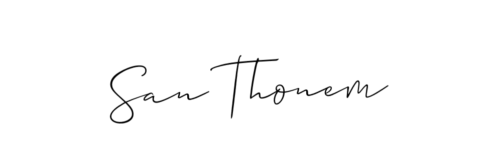 Also You can easily find your signature by using the search form. We will create San Thonem name handwritten signature images for you free of cost using Allison_Script sign style. San Thonem signature style 2 images and pictures png