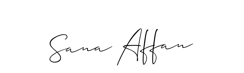 Also we have Sana Affan name is the best signature style. Create professional handwritten signature collection using Allison_Script autograph style. Sana Affan signature style 2 images and pictures png