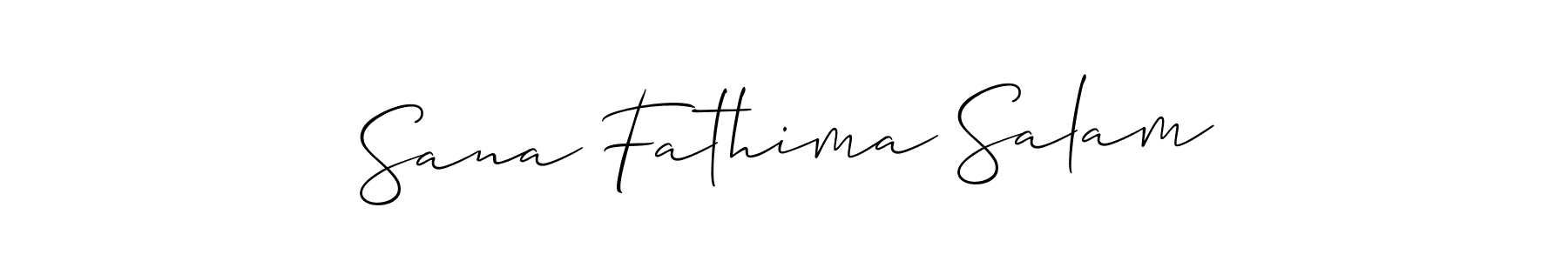 How to make Sana Fathima Salam name signature. Use Allison_Script style for creating short signs online. This is the latest handwritten sign. Sana Fathima Salam signature style 2 images and pictures png