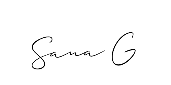 Sana G stylish signature style. Best Handwritten Sign (Allison_Script) for my name. Handwritten Signature Collection Ideas for my name Sana G. Sana G signature style 2 images and pictures png