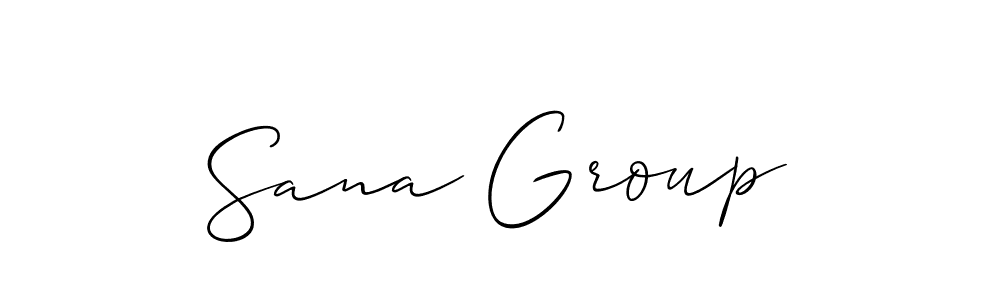 Create a beautiful signature design for name Sana Group. With this signature (Allison_Script) fonts, you can make a handwritten signature for free. Sana Group signature style 2 images and pictures png