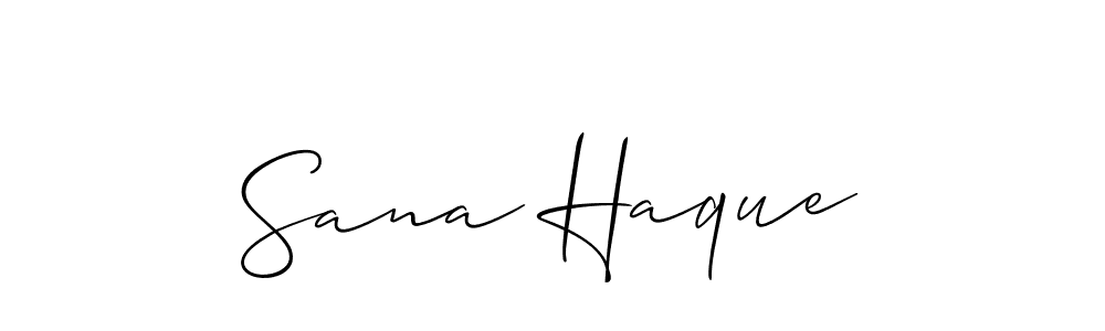 The best way (Allison_Script) to make a short signature is to pick only two or three words in your name. The name Sana Haque include a total of six letters. For converting this name. Sana Haque signature style 2 images and pictures png