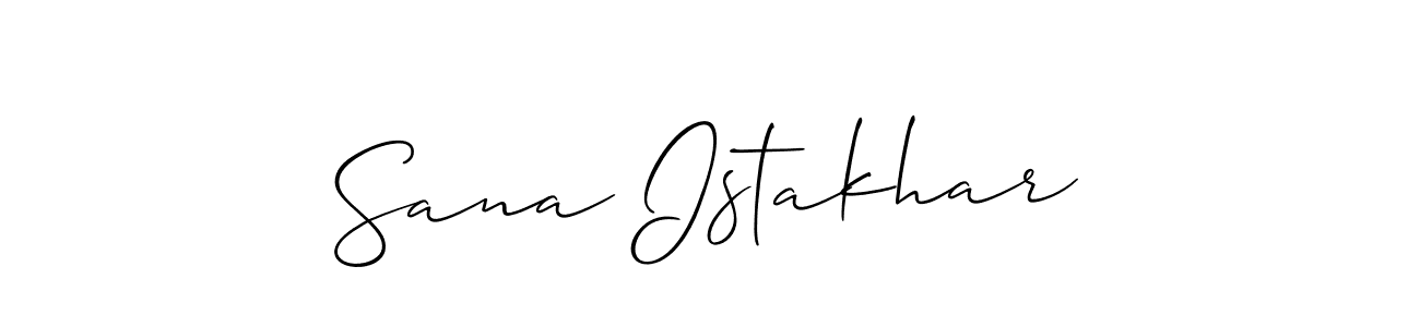 How to make Sana Istakhar name signature. Use Allison_Script style for creating short signs online. This is the latest handwritten sign. Sana Istakhar signature style 2 images and pictures png