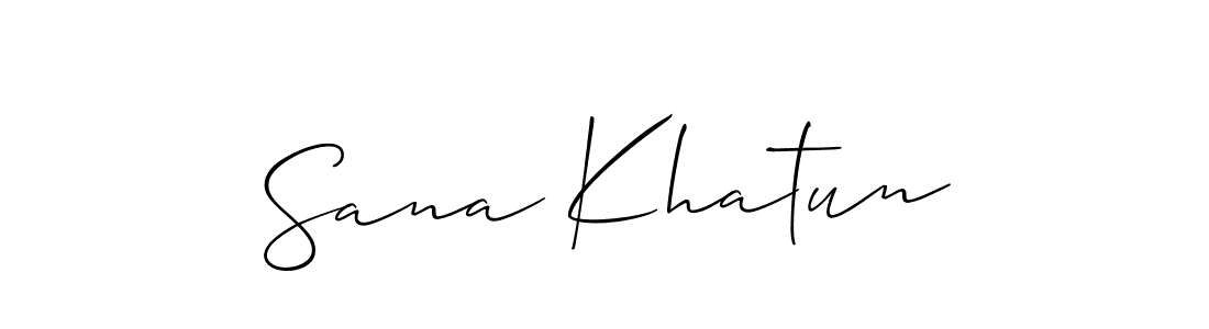 Also You can easily find your signature by using the search form. We will create Sana Khatun name handwritten signature images for you free of cost using Allison_Script sign style. Sana Khatun signature style 2 images and pictures png
