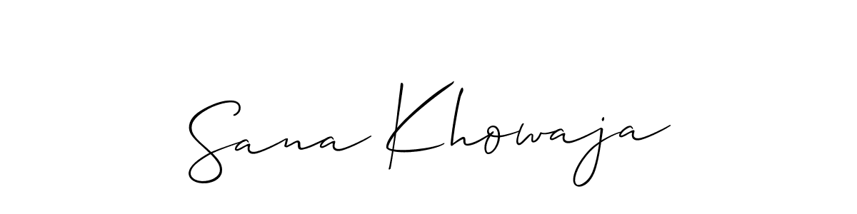 You should practise on your own different ways (Allison_Script) to write your name (Sana Khowaja) in signature. don't let someone else do it for you. Sana Khowaja signature style 2 images and pictures png