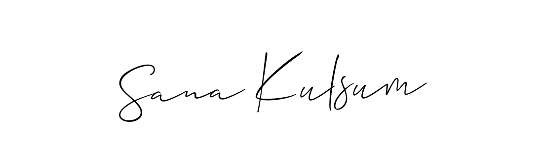 Create a beautiful signature design for name Sana Kulsum. With this signature (Allison_Script) fonts, you can make a handwritten signature for free. Sana Kulsum signature style 2 images and pictures png