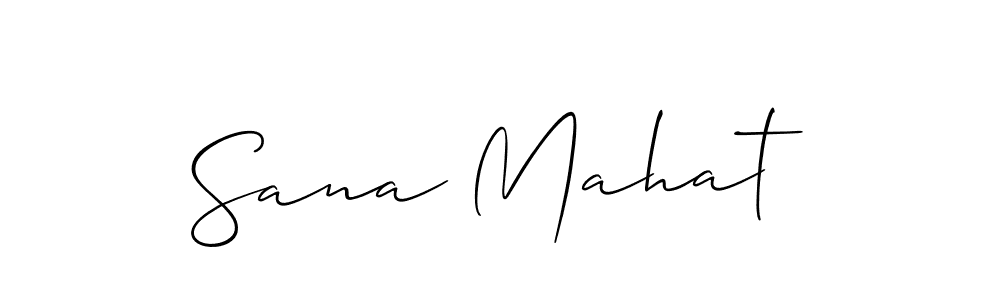 You should practise on your own different ways (Allison_Script) to write your name (Sana Mahat) in signature. don't let someone else do it for you. Sana Mahat signature style 2 images and pictures png