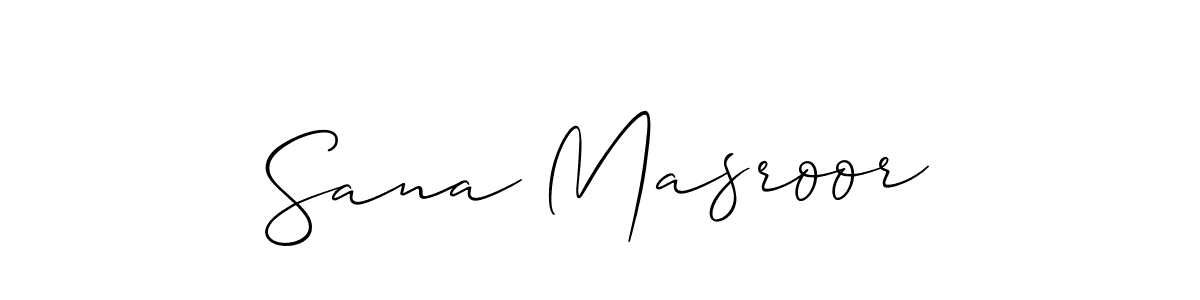 Allison_Script is a professional signature style that is perfect for those who want to add a touch of class to their signature. It is also a great choice for those who want to make their signature more unique. Get Sana Masroor name to fancy signature for free. Sana Masroor signature style 2 images and pictures png