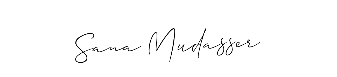 The best way (Allison_Script) to make a short signature is to pick only two or three words in your name. The name Sana Mudasser include a total of six letters. For converting this name. Sana Mudasser signature style 2 images and pictures png