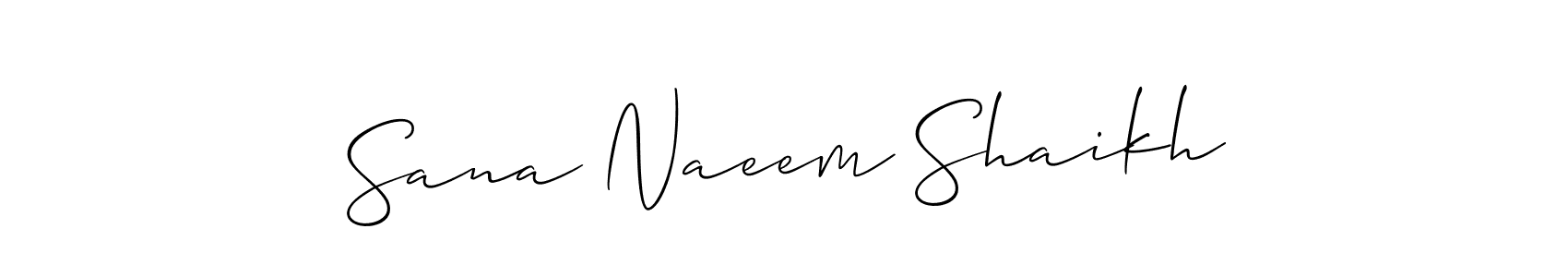 You should practise on your own different ways (Allison_Script) to write your name (Sana Naeem Shaikh) in signature. don't let someone else do it for you. Sana Naeem Shaikh signature style 2 images and pictures png