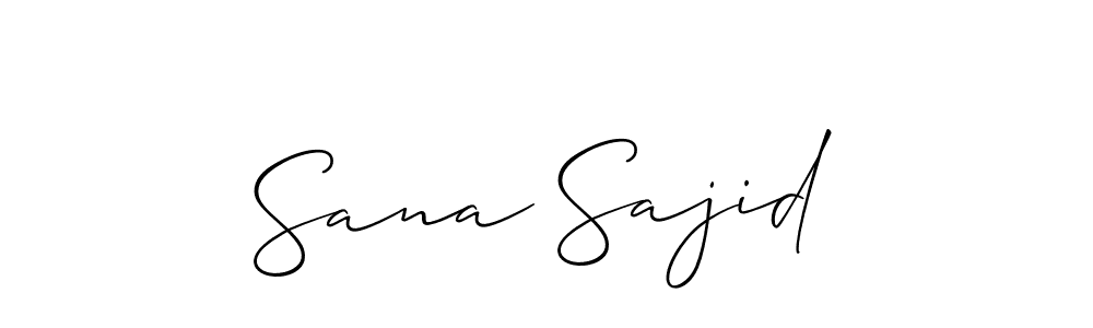 Design your own signature with our free online signature maker. With this signature software, you can create a handwritten (Allison_Script) signature for name Sana Sajid. Sana Sajid signature style 2 images and pictures png