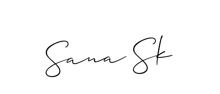 Allison_Script is a professional signature style that is perfect for those who want to add a touch of class to their signature. It is also a great choice for those who want to make their signature more unique. Get Sana Sk name to fancy signature for free. Sana Sk signature style 2 images and pictures png