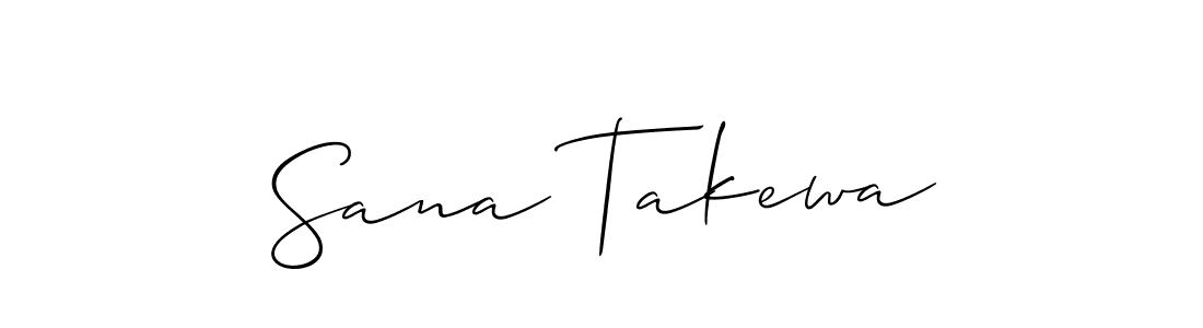 Create a beautiful signature design for name Sana Takewa. With this signature (Allison_Script) fonts, you can make a handwritten signature for free. Sana Takewa signature style 2 images and pictures png
