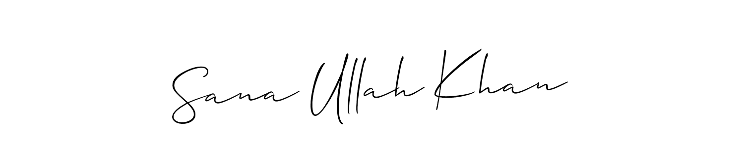 Allison_Script is a professional signature style that is perfect for those who want to add a touch of class to their signature. It is also a great choice for those who want to make their signature more unique. Get Sana Ullah Khan name to fancy signature for free. Sana Ullah Khan signature style 2 images and pictures png