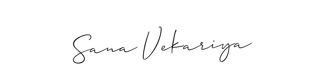 It looks lik you need a new signature style for name Sana Vekariya. Design unique handwritten (Allison_Script) signature with our free signature maker in just a few clicks. Sana Vekariya signature style 2 images and pictures png