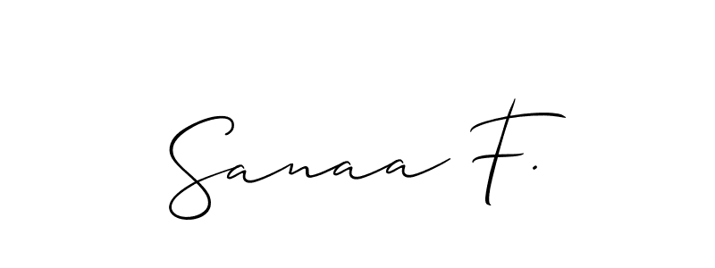 It looks lik you need a new signature style for name Sanaa F.. Design unique handwritten (Allison_Script) signature with our free signature maker in just a few clicks. Sanaa F. signature style 2 images and pictures png