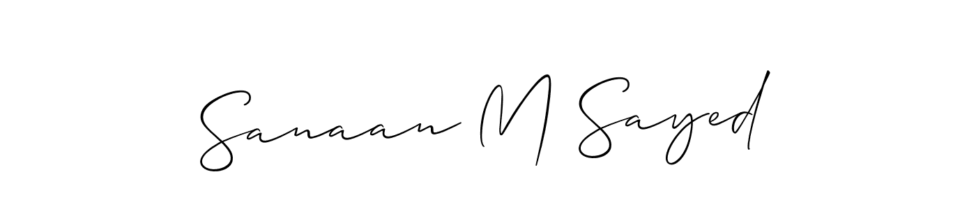 It looks lik you need a new signature style for name Sanaan M Sayed. Design unique handwritten (Allison_Script) signature with our free signature maker in just a few clicks. Sanaan M Sayed signature style 2 images and pictures png