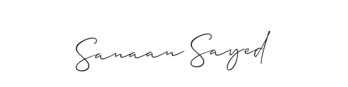 It looks lik you need a new signature style for name Sanaan Sayed. Design unique handwritten (Allison_Script) signature with our free signature maker in just a few clicks. Sanaan Sayed signature style 2 images and pictures png