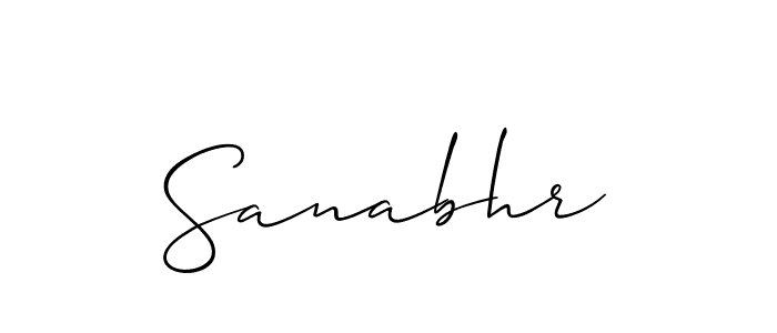 Use a signature maker to create a handwritten signature online. With this signature software, you can design (Allison_Script) your own signature for name Sanabhr. Sanabhr signature style 2 images and pictures png