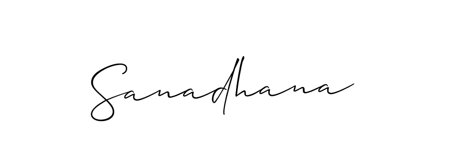 Design your own signature with our free online signature maker. With this signature software, you can create a handwritten (Allison_Script) signature for name Sanadhana. Sanadhana signature style 2 images and pictures png