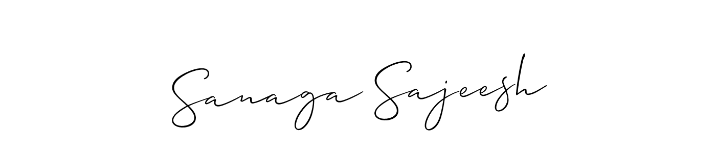 How to make Sanaga Sajeesh signature? Allison_Script is a professional autograph style. Create handwritten signature for Sanaga Sajeesh name. Sanaga Sajeesh signature style 2 images and pictures png