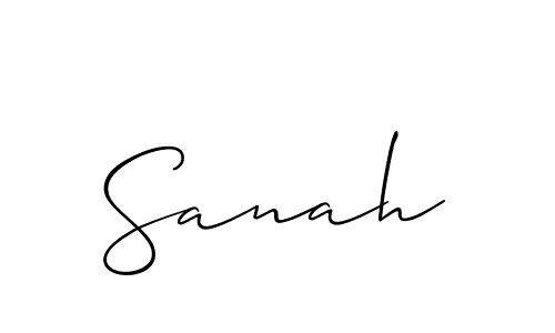 Make a beautiful signature design for name Sanah. With this signature (Allison_Script) style, you can create a handwritten signature for free. Sanah signature style 2 images and pictures png