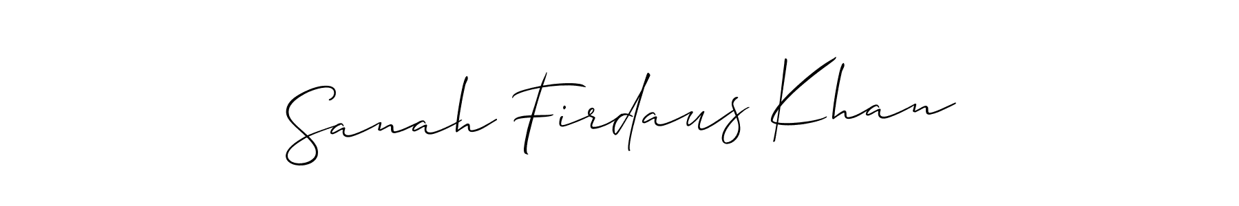 Also You can easily find your signature by using the search form. We will create Sanah Firdaus Khan name handwritten signature images for you free of cost using Allison_Script sign style. Sanah Firdaus Khan signature style 2 images and pictures png
