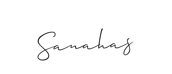 How to make Sanahas name signature. Use Allison_Script style for creating short signs online. This is the latest handwritten sign. Sanahas signature style 2 images and pictures png