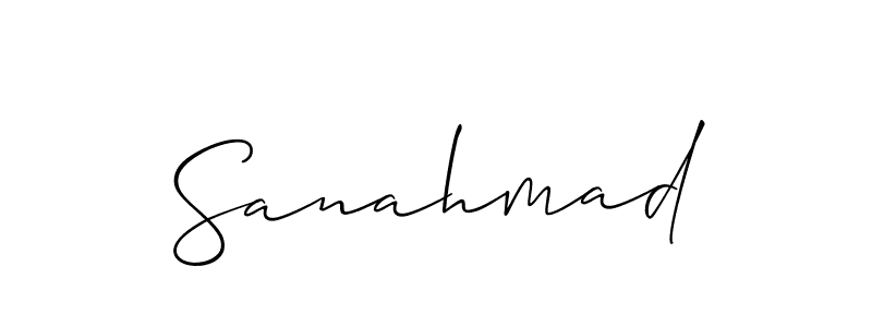 Also You can easily find your signature by using the search form. We will create Sanahmad name handwritten signature images for you free of cost using Allison_Script sign style. Sanahmad signature style 2 images and pictures png