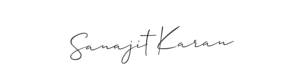 You should practise on your own different ways (Allison_Script) to write your name (Sanajit Karan) in signature. don't let someone else do it for you. Sanajit Karan signature style 2 images and pictures png