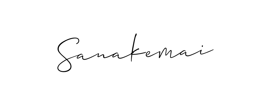 Use a signature maker to create a handwritten signature online. With this signature software, you can design (Allison_Script) your own signature for name Sanakemai. Sanakemai signature style 2 images and pictures png