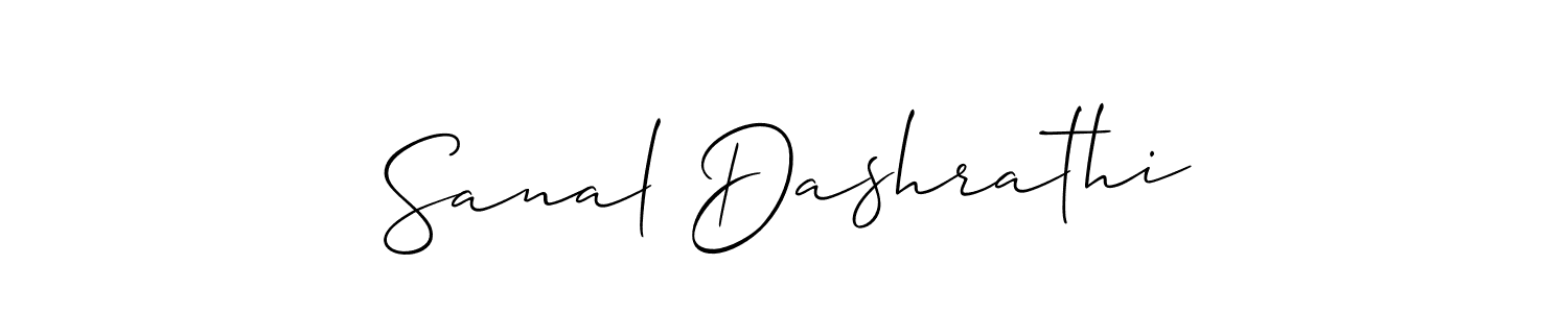 The best way (Allison_Script) to make a short signature is to pick only two or three words in your name. The name Sanal Dashrathi include a total of six letters. For converting this name. Sanal Dashrathi signature style 2 images and pictures png