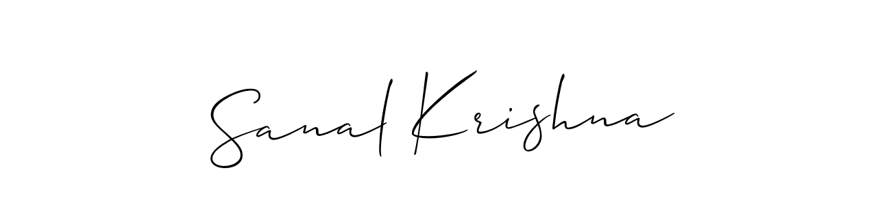 Create a beautiful signature design for name Sanal Krishna. With this signature (Allison_Script) fonts, you can make a handwritten signature for free. Sanal Krishna signature style 2 images and pictures png