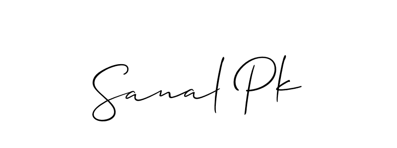 if you are searching for the best signature style for your name Sanal Pk. so please give up your signature search. here we have designed multiple signature styles  using Allison_Script. Sanal Pk signature style 2 images and pictures png