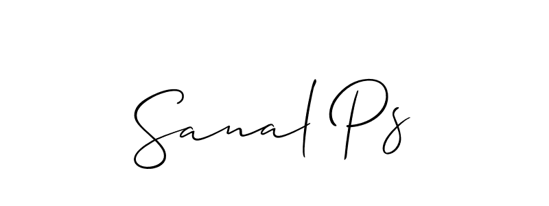 Make a beautiful signature design for name Sanal Ps. With this signature (Allison_Script) style, you can create a handwritten signature for free. Sanal Ps signature style 2 images and pictures png