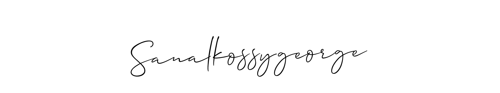 Create a beautiful signature design for name Sanalkossygeorge. With this signature (Allison_Script) fonts, you can make a handwritten signature for free. Sanalkossygeorge signature style 2 images and pictures png