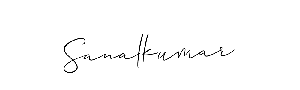 Make a beautiful signature design for name Sanalkumar. With this signature (Allison_Script) style, you can create a handwritten signature for free. Sanalkumar signature style 2 images and pictures png